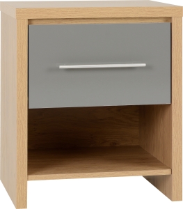 Seville 1 Drawer Bedside  - Grey